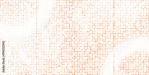 Orange Plus Sign Halftone Pattern Overlay on White Background with Soft Gradient, Orange Plus Symbol Abstract Halftone Overlay Clean Background