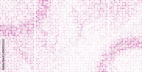 Pink Plus Sign Halftone Pattern Overlay on White Background with Soft Gradient, Pink Plus Symbol Abstract Halftone Overlay Minimal Background