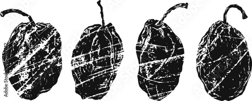 vintage hand drawn cloves set four aromatic spice sketches with stems botanical illustration in black ink