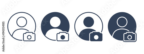 AAccount Profile with Camera Icon. Upload Profile Picture. Social Media Avatar. Vector Illustration