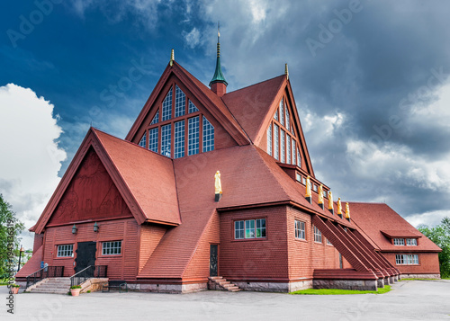 Kiruna, Norbottens Län, Sweden, - July 27, 2023 - Historical Church
