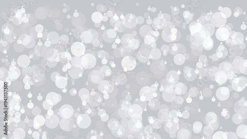 Elegant light gray bokeh background vector with sparkling white and silver circular out-of-focus lights, perfect for festive designs, wedding invitations, and abstract digital backdrops