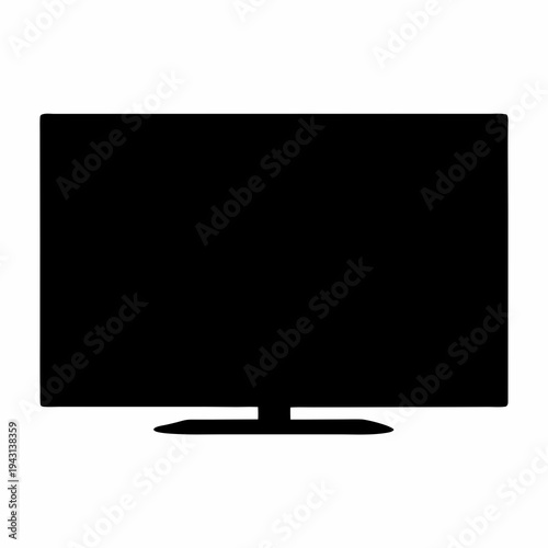 Silhouette of a television set depicting modern entertainment technology and design