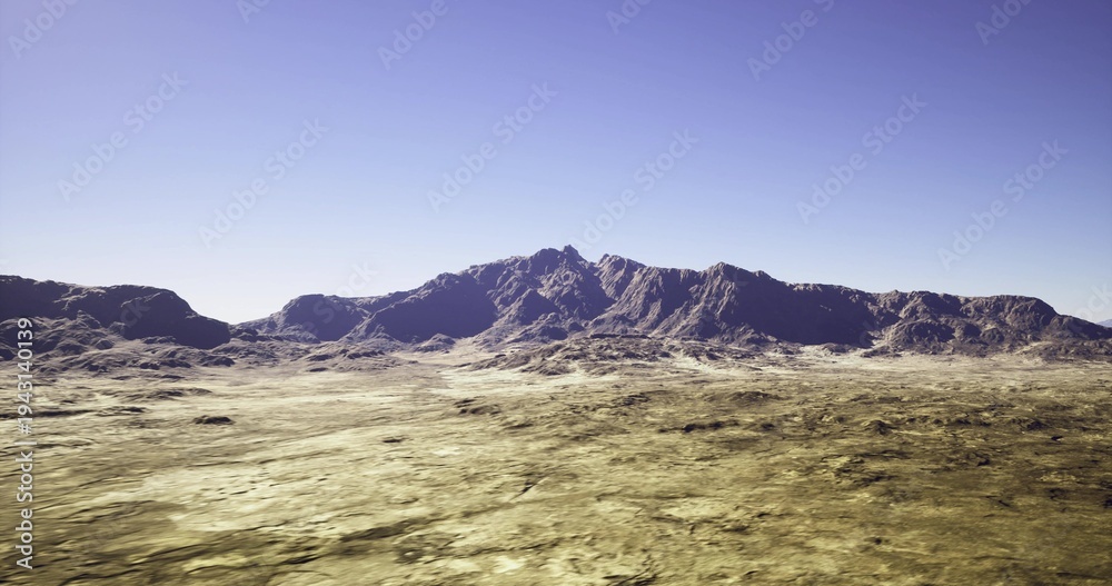 Fototapeta premium dramatic ridgeline over textured foreground, high contrast edges and long shadows evoke cinematic, rugged mood for adventure or production scouting