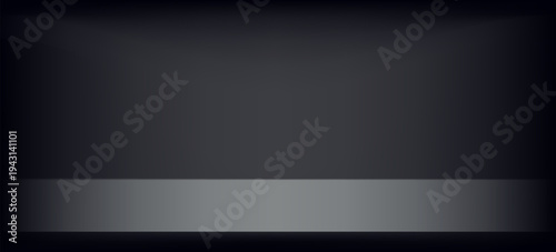 Empty black studio background. Banner for advertise product on website. Vector illustration.