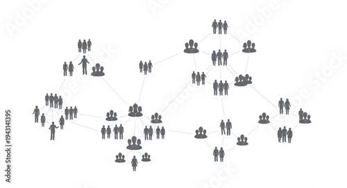 Network of People Connecting and Collaborating in a Social Structure.