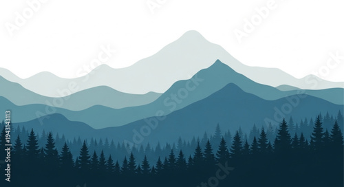 Mountain Range with Forest Landscape.