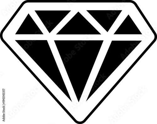 Diamond icons in outline and solid black, symbolizing luxury and value. Diamond Icons set. Diamonds collection. Flat and line style icon. - stock vector. isolated on transparent background