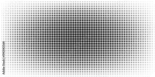 Dotted halftone gradient texture. Vanishing polka dot background. Repeating dots gradation pattern background. Black fading comic pop art overlay backdrop. Raster effect wallpaper. Vector halftone