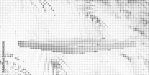 Monochrome Halftone Plus Sign Dot Pattern Abstract Background, Black White Plus Sign Halftone Texture Pattern