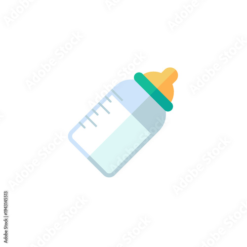 Baby bottle icon for infant feeding, childcare products, and parenting design.