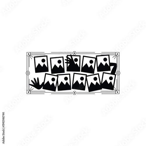 Photo collage inside a decorative frame.