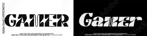 Gamer Creative font. Modern abstract digital tech font. Logo creative font, type, technology, movie, digital, music, movie. Fonts and illustration in vector format.