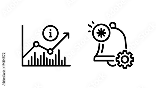 Data insights and notification settings icons for anaiytics and system aierts