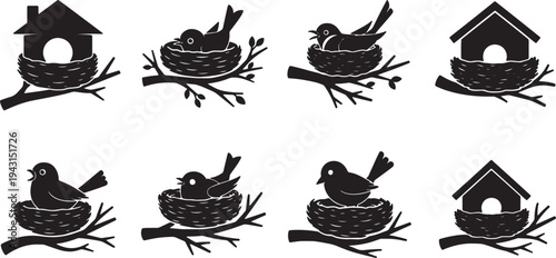 Bird Nest Elements for Tree Habitats