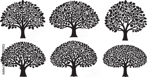 Broad Deciduous Oak Tree Elements for Nature Design