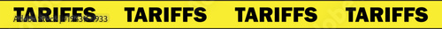 Dynamic yellow and black graphic illustrating the impact of tariffs on global commerce