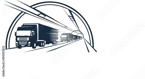Trucks in a tunnel