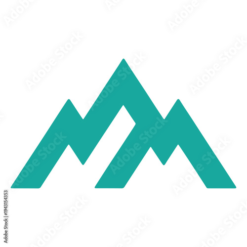 Stylized abstract geometric logo featuring interconnected triangular shapes in teal