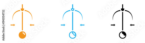 Three colorful pendulum icons with arrows