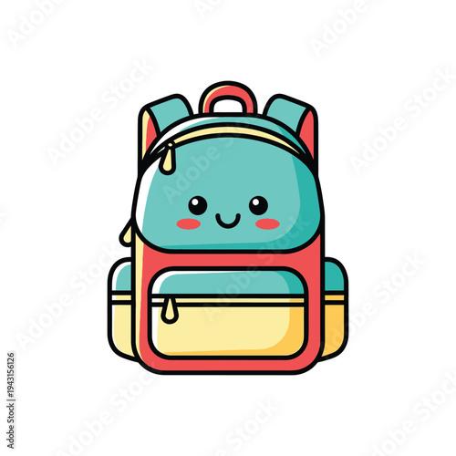Cute Cartoon Backpack with Friendly Face.