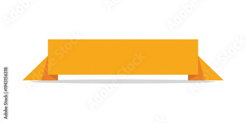 A bright yellow rectangular banner with two triangular sides pointing downward Vector