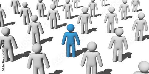 A diverse group of people standing in a line, each wearing different colored shirts. Vector