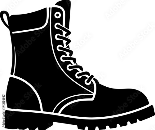 Combat boot silhouette vector illustration