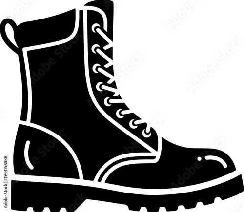 Combat boot silhouette vector illustration