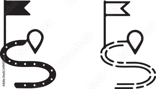 Location and Navigation line icons. Pin and Map Pointer.