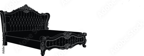 Vintage black leather armchair with a luxury royal design features classic wooden legs and comfortable upholstery for a relaxing interior decor style