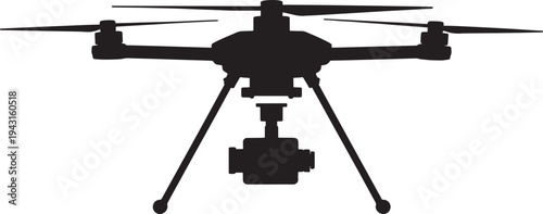 Drone with camera and propellers flying