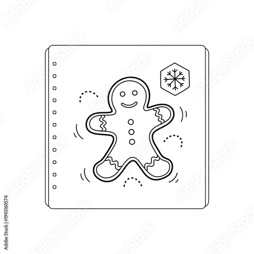 Gingerbread man cookie character illustration concept.