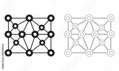 Grid network structure abstract connections nodes and lines