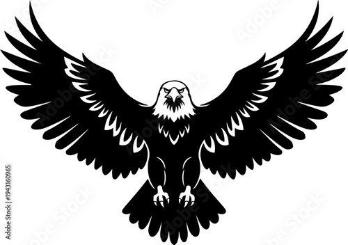 Powerful eagle silhouette vector illustration