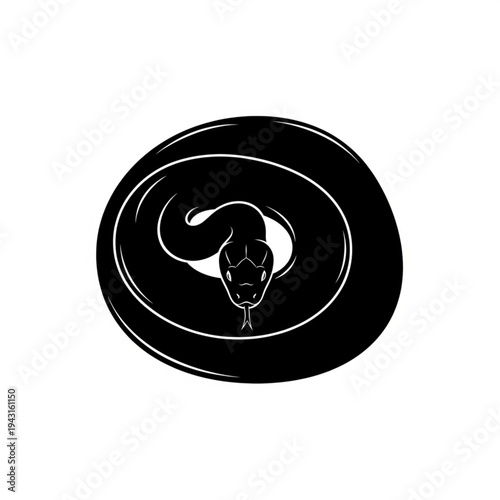 Black Coffee Cup with Steam Rising.