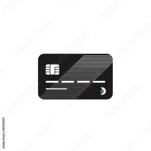 Black Credit Card with Chip and Signature.