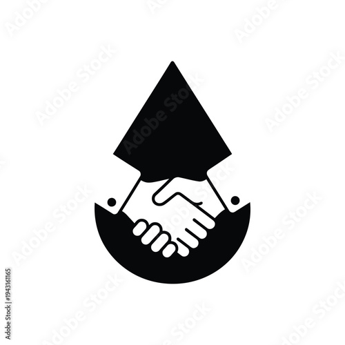 Handshake icon symbolizing business agreement and partnership.