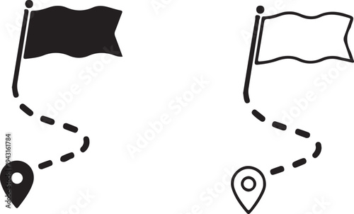 Route icon vector. Road Trip and Navigation Icon.