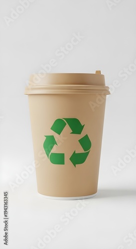 recycle coffee cup with recycle symbol