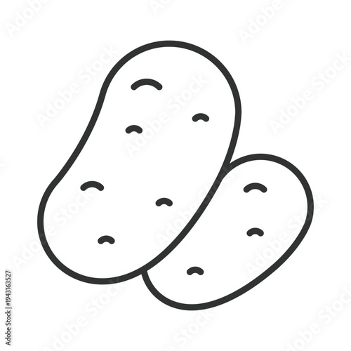 Potato icon in line design. potato vegetable food fresh organic cooking ingredient farm market healthy vegan vegetarian nutrition on white background vector. potato editable stroke icon