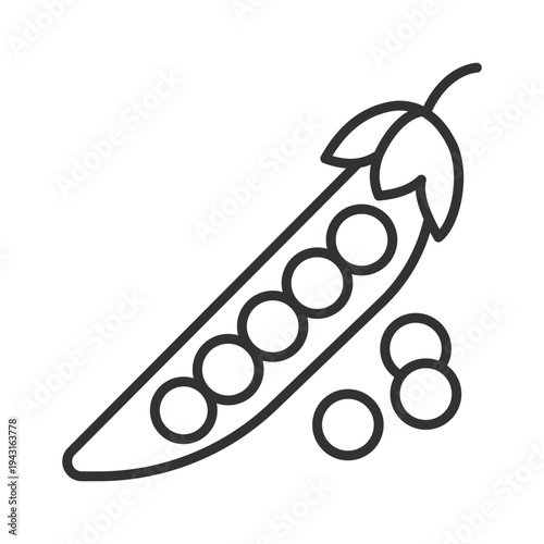 Green peas icon in line design. green peas vegetable food fresh organic healthy cooking ingredient farm market vegan vegetarian nutrition on white background vector. green peas editable stroke icon