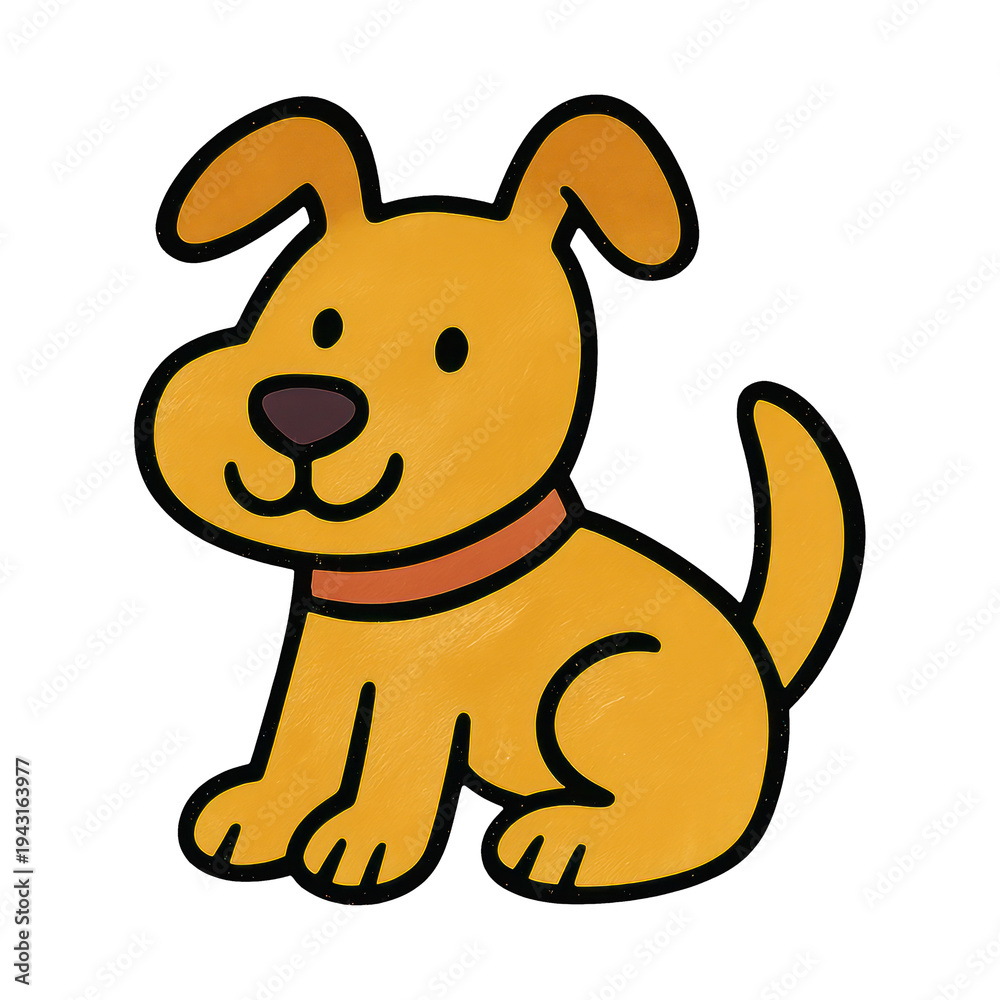 Obraz premium PNG Cute cartoon dog illustration.
