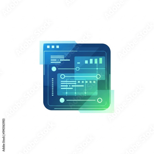 Digital Graphic Interface Element with Circuitry.