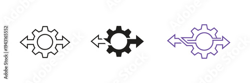 flexibility icon set, vector symbol, adaptability and agility, dynamic business strategy, workflow management.