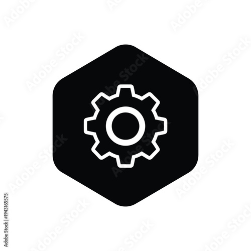 Cogwheel Gear Icon Representing Mechanical Engineering Design.