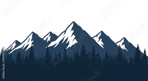 Mountain Range with Snowy Peaks.
