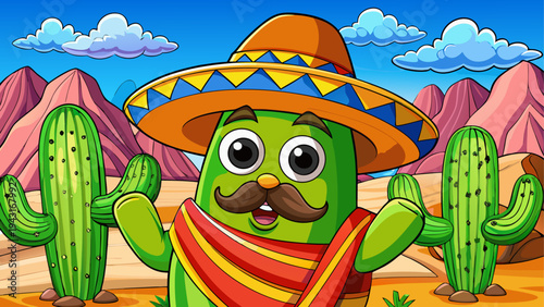 Colorful cartoon frog wearing a straw hat in a cornfield