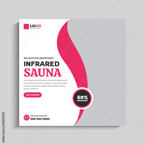 Sauna Social Media Instagram Post Banner Template