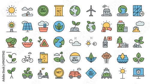 vector illustration of a set of environment elements